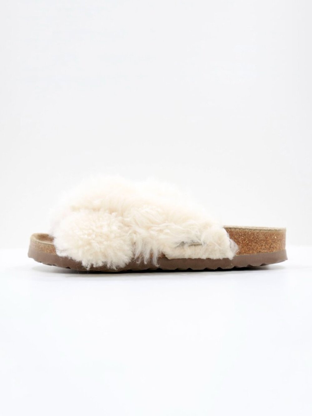 Papillio by Birkenstock Daytona Cream Faux-Fur Slide Sandals - Women's 5/EU 36